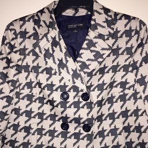 Jones New York Houndstooth Navy and cream jacket